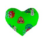 christmas poop emoji Standard 16  Premium Heart Shape Cushion 