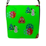 christmas poop emoji Flap Closure Messenger Bag (L)