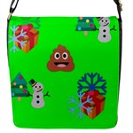 christmas poop emoji Flap Closure Messenger Bag (S)