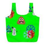 christmas poop emoji Full Print Recycle Bag (L)