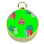 christmas poop emoji Gold Compass