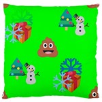 christmas poop emoji Large Flano Cushion Case (One Side)