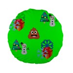 christmas poop emoji Standard 15  Premium Flano Round Cushion 