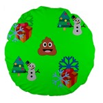 christmas poop emoji Large 18  Premium Flano Round Cushion 