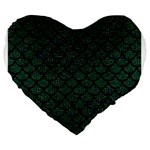 Mermaid Scales Large 19  Premium Flano Heart Shape Cushion