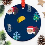 taco Emoji Christmas Ornament (Round)