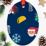 taco Emoji Christmas Ornament (Oval)