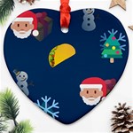 taco Emoji Christmas Ornament (Heart)