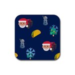 taco Emoji Christmas Rubber Coaster (Square)