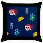 taco Emoji Christmas Throw Pillow Case (Black)