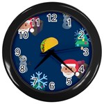 taco Emoji Christmas Wall Clock (Black)