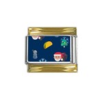 taco Emoji Christmas Gold Trim Italian Charm (9mm)