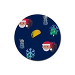 taco Emoji Christmas Rubber Round Coaster (4 pack)