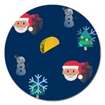 taco Emoji Christmas Magnet 5  (Round)