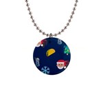 taco Emoji Christmas 1  Button Necklace