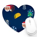 taco Emoji Christmas Heart Mousepad