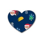 taco Emoji Christmas Rubber Coaster (Heart)