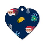 taco Emoji Christmas Dog Tag Heart (One Side)