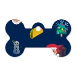 taco Emoji Christmas Dog Tag Bone (Two Sides)