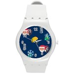 taco Emoji Christmas Round Plastic Sport Watch (M)