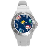 taco Emoji Christmas Round Plastic Sport Watch (L)