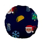 taco Emoji Christmas Standard 15  Premium Round Cushion 