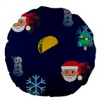 taco Emoji Christmas Large 18  Premium Round Cushion 