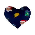 taco Emoji Christmas Standard 16  Premium Heart Shape Cushion 