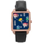 taco Emoji Christmas Rose Gold Leather Watch 