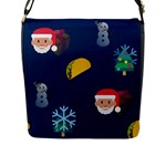 taco Emoji Christmas Flap Closure Messenger Bag (L)