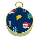 taco Emoji Christmas Gold Compass