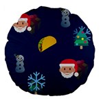 taco Emoji Christmas Large 18  Premium Flano Round Cushion 