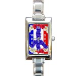 Peace sign paris france Rectangle Italian Charm Watch