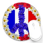 Peace sign paris france Round Mousepad