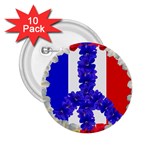 Peace sign paris france 2.25  Button (10 pack)