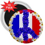 Peace sign paris france 3  Magnet (10 pack)