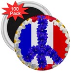 Peace sign paris france 3  Magnet (100 pack)