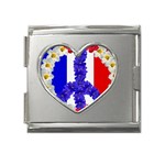 Peace sign paris france Mega Link Heart Italian Charm (18mm)