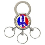 Peace sign paris france 3-Ring Key Chain