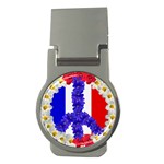 Peace sign paris france Money Clip (Round)