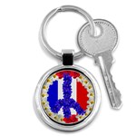 Peace sign paris france Key Chain (Round)