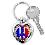 Peace sign paris france Key Chain (Heart)