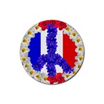 Peace sign paris france Rubber Coaster (Round)