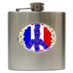 Peace sign paris france Hip Flask (6 oz)