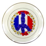 Peace sign paris france Porcelain Plate