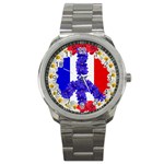 Peace sign paris france Sport Metal Watch