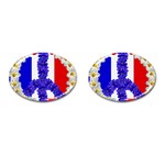 Peace sign paris france Cufflinks (Oval)