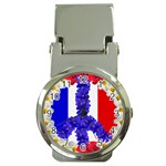 Peace sign paris france Money Clip Watch