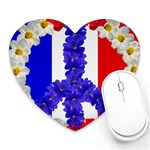 Peace sign paris france Heart Mousepad