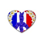 Peace sign paris france Rubber Coaster (Heart)